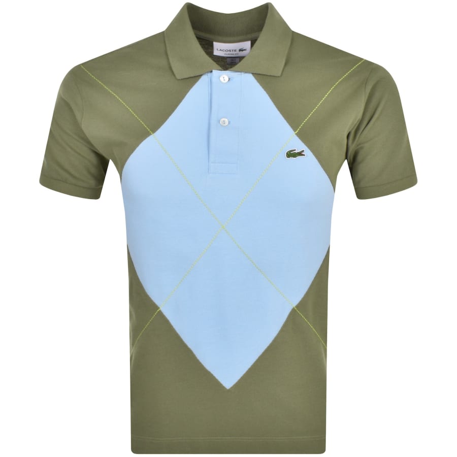 Lacoste Colourblock Polo T Shirt Khaki Mainline Menswear Denmark
